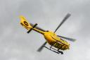 A man left trapped for hours under a lawnmower in Hawes, North Yorkshire has been airlifted to hospital