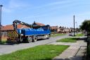 A lorry using Fifth Avenue close to the Derwenthorpe development today (May 8)