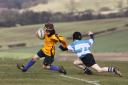 Touchdown for Terrington Hall’s Freddie Black in the 40-0 defeat of St Olave’s