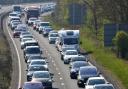 Traffic congestion at the Hopgrove roundabout on the A64 in York on Bank Holiday weekend