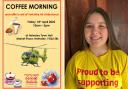 Megan Dodds is to hold a coffee morning on Friday, April 14, in Helmsley Town Hall, from 10am to 3pm