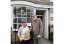Maris and Stan Bough outside the Post Office in Kirkbymoorside