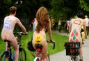 World Naked Bike Ride sets off from Millennium Bridge, York, in 2018. Picture: Frank Dwyer