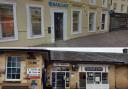 Barclays Bank in Malton and below the town's station