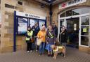 Some of the staff, volunteers, and members of Sight Support Ryedale outside Malton Railway Station shortly after signing the petition to oppose the closure of Railway Ticket Offices. Credit: Stephen Ruddick