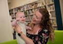 Lucy Stockdale with her daughter Molly at Selby Library
