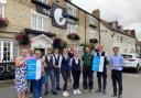Members of the Inn Collection Group, Post Office representatives and Councillor Jabbour outside the Black Swan Hotel, where the new Post Office service in Helmsley will be located