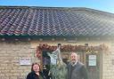 Samantha Smith and Stephen Wombwell with the Wath Court Christmas tree outside the children’s nursery in Hovingham.