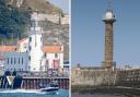 The harbours in Scarborough and Whitby