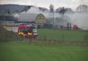 Firefighters at the former airfield in Sandhutton near Thirsk (Image: Peter Kane)