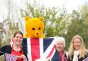 Lily and William Hepworth promote a Jubilee teddy bears’ picnic in Pickering with Linsey Eddon, Ian Hepworth, Julie Hepworth and Sarah Hepworth