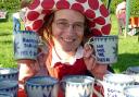 Potter Sophie Hamilton with her mugs which were given to youngsters in Marishes