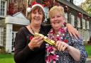 Janet Duck, left, and Helen Coulson at The Hall get ready for the Christmas dinners