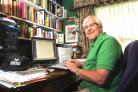 Author Peter Walker (alias Nicholas Rhea) in his office. Picture : Garry Atkinson.