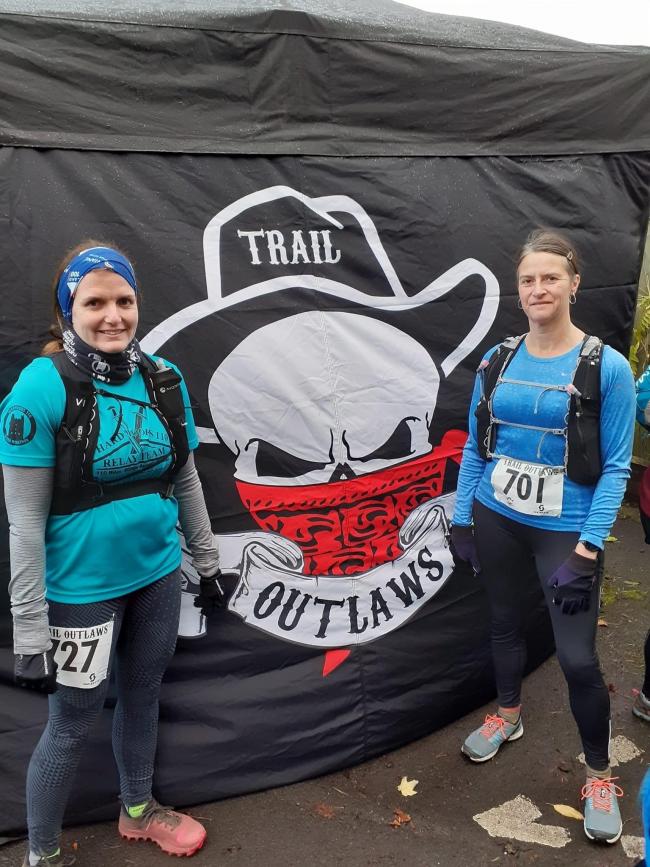 Pickering Running Club’s Jenny Storrie and Debbie Rycroft at the Trail Outlaws Wooler half-marathon