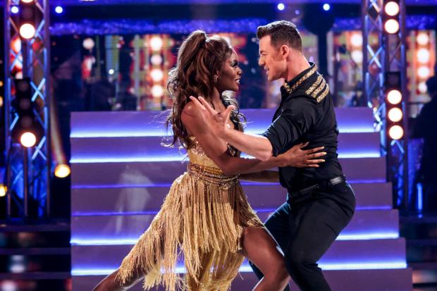 Gazette & Herald: AJ Odudu and Kai Widdrington during the dress rehearsal for Saturday December 4's live show of BBC1's Strictly Come Dancing. Credit: BBC/PA