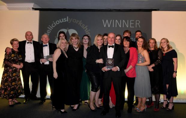 Gazette & Herald: The team from Cedarbarn receiving their award at the Deliciouslyorkshire Taste Awards.