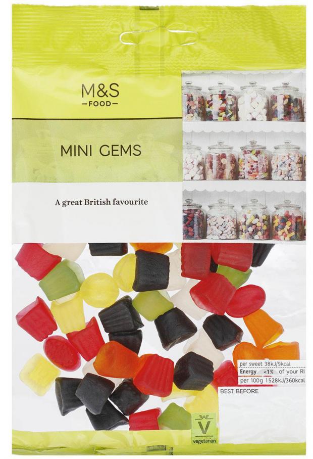 Gazette & Herald: Undated handout photo issued by Marks and Spencer of a packet of Mini Gems. Marks and Spencer has changed the name of its popular Midget Gems sweet to avoid offending people with dwarfism rebranding its version of the confectionery as Mini Gems following a campaign by a disability academic. 