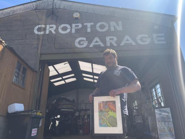 Gazette & Herald: Rob is a mechanic at Cropton Garage and his first drawing was of a car's engine Picture: Dylan Connell