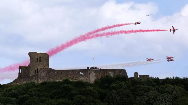 Gazette & Herald: The Red Arrows wowed crowds with a 20 minute display Picture: Richard Ponter Photography/Scarborough Borough Council