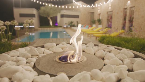 Gazette & Herald: The firepit at the Casa Amor villa. Love Island continues tomorrow at 9pm on ITV2 and ITV Hub. Episodes are available the following morning on BritBox (ITV)