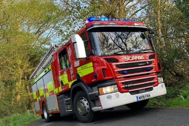 Firefighters were called to a combine harvester on fire that spread to an area of standing crop yesterday in Ampleforth, North Yorkshire