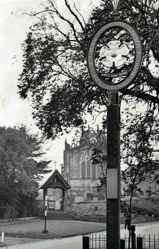 The main street at Coxwold, pictured in 1968, when Lady Downe unveiled the plaque to mark the village's success in the Best Kept Village Competition.