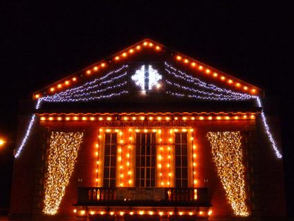 The Christmas lights on Malton's Milton Rooms, by Nick Fletcher.