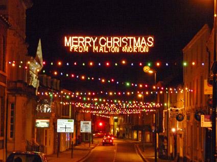 The Christmas lights in Wheelgate, Malton, by Nick Fletcher.