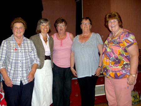 Marjorie Murray, Jill Waterson, a member of the Malton branch of the British Heart Foundation, Margaret Cockerill, Cynthia Ford and Yvonne Myers at a fundraising bingo evening at Norton Railway Club.