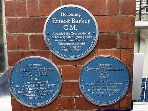 Gazette & Herald: The blue plaques at Bridlington railway station Gazette & Herald: The blue plaques at Bridlington railway station