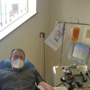 Trevor Bayfield, 55, a sales manager from Ryedale, who is recovering from Covid-19 and has given 14 plasma donations in the fight to help others with the illness