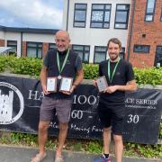 Pickering Running Club’s Simon Jones and Ben Myers after the Saltburn Half