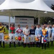 Jockeys at York races the day after the Norton flats fire tragedy