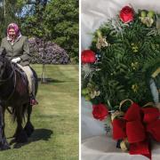 A Yorkshire wreath maker has paid tribute to Queen Elizabeth II with a special horse wreath that will be place near her Majesty's fell pony in Windsor. Pictures: Steve Parsons/PA Wire and Julie Smith