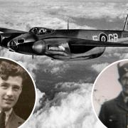 Alfred Robert William Milne, left, and Eric Alan Stubbs, right. Main picture: an RAF Mosquito. Pictures: SWNS