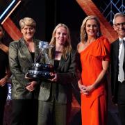 Beth Mead poses with The BBC Sports Personality of the Year Award alongside presenters Alex Scott, Clare Balding, Gabby Logan and Gary Lineker during the BBC Sports Personality of the Year Awards 2022. Picture: PA