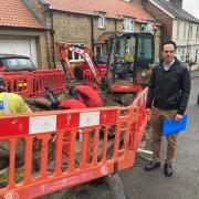 Northern Powergrid has said that the fault which caused a string of power cuts in a Ryedale area over the festive period has been fixed. Pictured: Cllr George Jabbour at the site