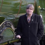 Poet Laureate Simon Armitage during an event at Edinburgh Waverley station to mark the day the world famous locomotive, Flying Scotsman, entered service on February 24 1923. Picture: PA