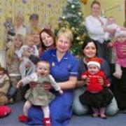 Midwife Caroline Stevenson with mums at the maternity unit at Malton Hospital