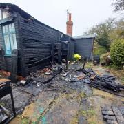 The property after the fire in Lowfield Caravan Park