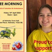 Megan Dodds is to hold a coffee morning on Friday, April 14, in Helmsley Town Hall, from 10am to 3pm