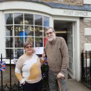 Maris and Stan Bough outside the Post Office in Kirkbymoorside