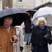 King Charles III and Camilla, Queen Consort, with Tom Naylor-Leyland, during their recent visit to Malton