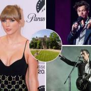Who could be looking to move to Towton Hall in North Yorkshire, pictured centre, with, left, Taylor Swift; top right, Harry Styles; and bottom right, Alex Turner, of the Arctic Monkeys