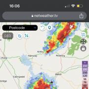 The radar image of the storms crossing Ryedale
