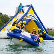 Be part of the action at the Wipeout AquaPark course