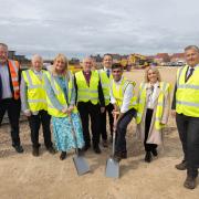 Rishi Sunak at the site of the new multi-million-pound primary school site in Northallerton