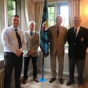 Pictured left to right, Marc Boyle, (RAFA HQ) Malcolm Barnard (President), Andrew Sollitt MBE (Chairman), Allan Jones (Deputy Standard Bearer)