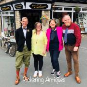 Mark Hill, TV antiques expert; Tracy Witherington, of Pickering Antiques; Margie Cooper, TV antiques expert and Mark Witherington, owner of Pickering Antiques